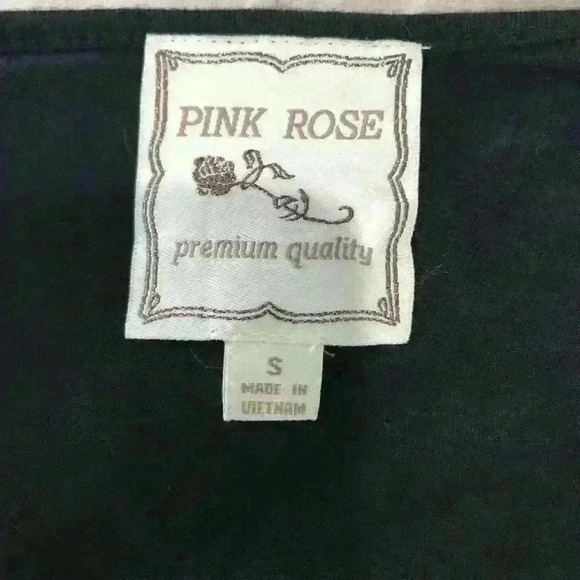 Pink Rose Black Dress with Rose Collar - Picture 5 of 5